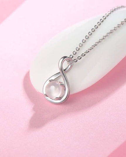 FANCIME Birthstone Necklaces for Women Fine Jewelry Sterling Silver Dainty Infinity Pendant Anniversary Birthday Christmas Gifts for Her Wife Mom Lady Daughter, Chain 16"+2" Extend