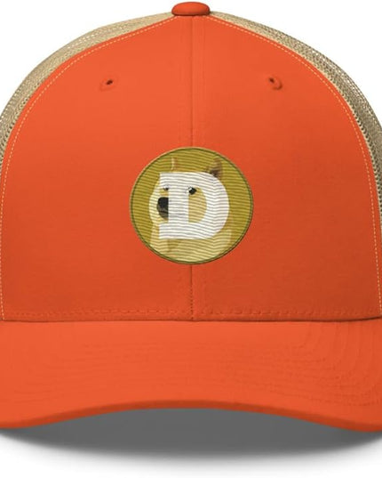 Dogecoin Crypto Embroidered Logo Trucker Cap
