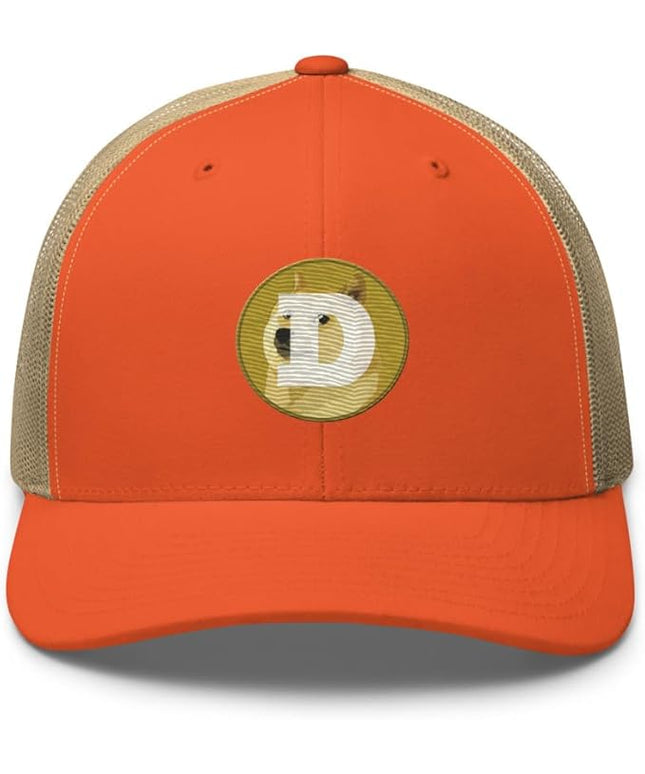 Dogecoin Crypto Embroidered Logo Trucker Cap