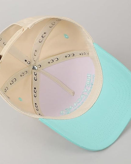 MIRMARU Two-Tone Vintage Canvas Trucker Hats for Men & Women, Adjustable Size Baseball Caps with Trendy Embroidered Design