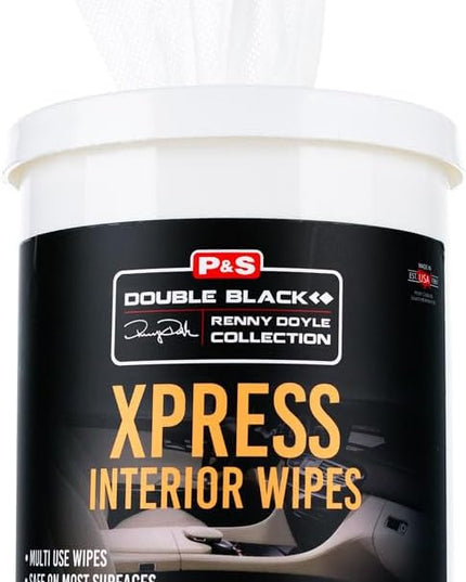 P&S - XPRESS Interior Wipes - Versatile All-in-One Cleaning Wipes for Leather, Vinyl, Plastic, and More - Safe for Vehicle Interiors and Exterior Surfaces (150 Count)