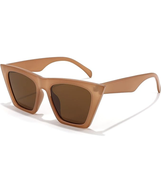 FEISEDY Vintage Square Cat Eye Sunglasses Women Trendy Cateye Sunglasses B2473