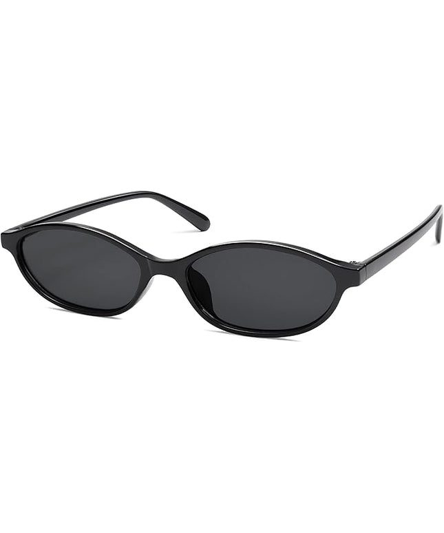 Retro Oval Cat Eye Sunglasses for Women Y2k Trendy Narrow Sunnies Designer Sun Glasses AR82253