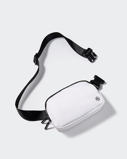 Pander Two Way Zipper Fanny Pack Nylon Everywhere Belt Bag for Women, Water Repellent Waist Packs, Crossbody Bags with Adjustable Strap (White).