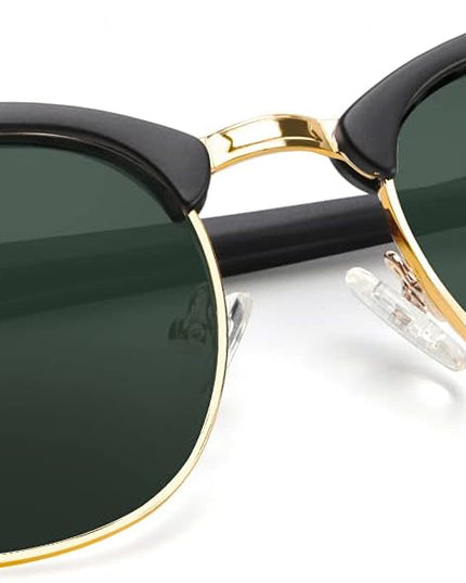 KALIYADI Polarized Sunglasses for Men and Women Semi-Rimless Frame Driving Sun glasses UV Blocking