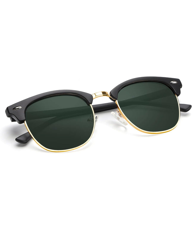 KALIYADI Polarized Sunglasses for Men and Women Semi-Rimless Frame Driving Sun glasses UV Blocking