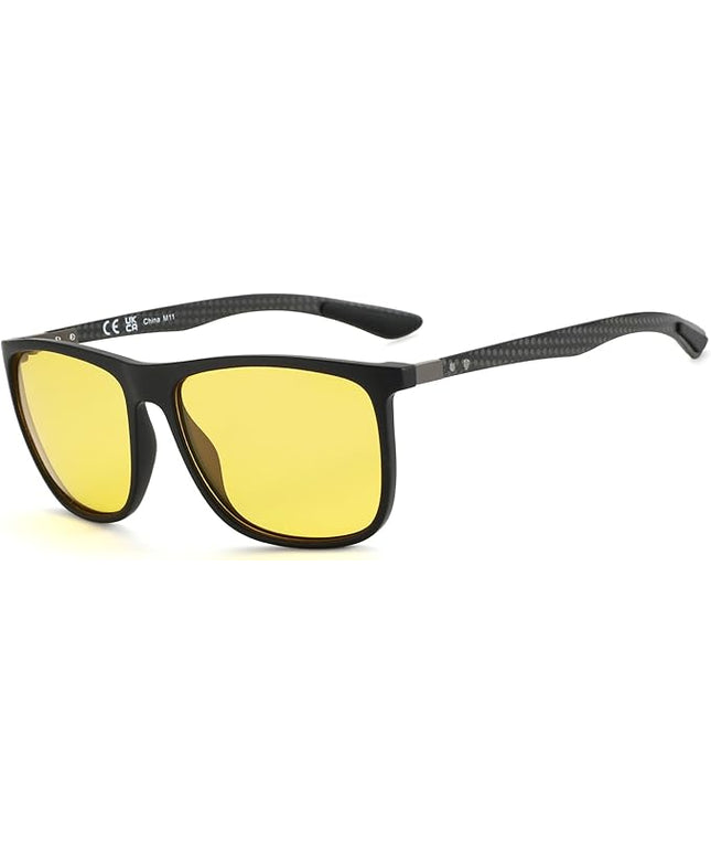 ZENOTTIC Square Polarized Sunglasses for Men Ultralight Carbon Fiber Sun Glasses Driving Fishing Golf Sports UV400 Protection