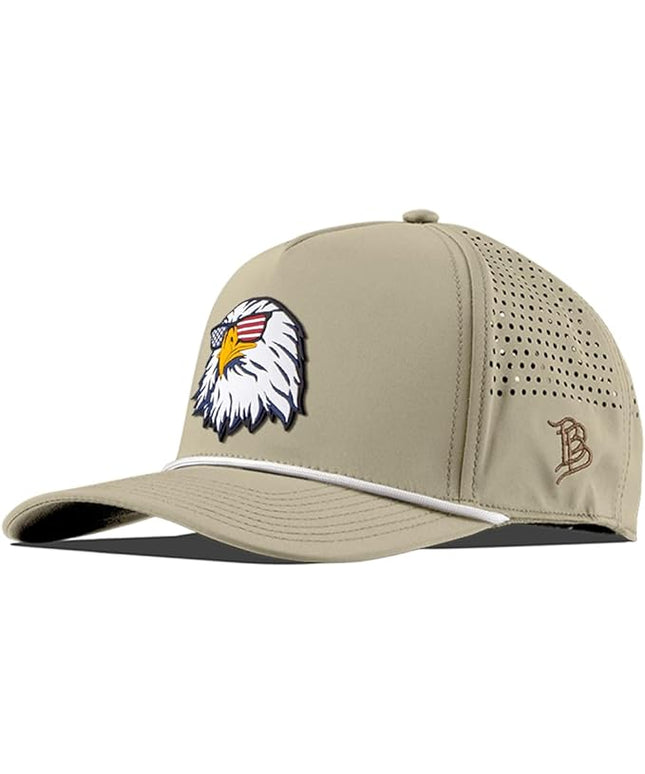 Branded Bills Party Eagle PVC Curved 5 Panel Rope Hat, Fits 7-7 7/8, Adjustable Snapback | Lightweight, Comfort Stretch