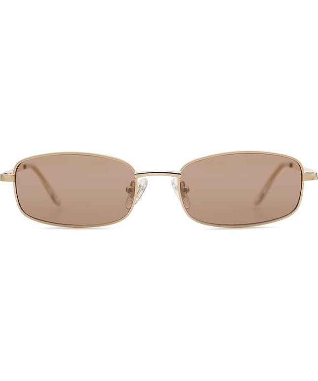 SOJOS Small Trendy Rectangle Sunglasses Womens Mens, Retro 80s 90s Y2k Chic Narrow Thin Skinny Sunnies SJ1187