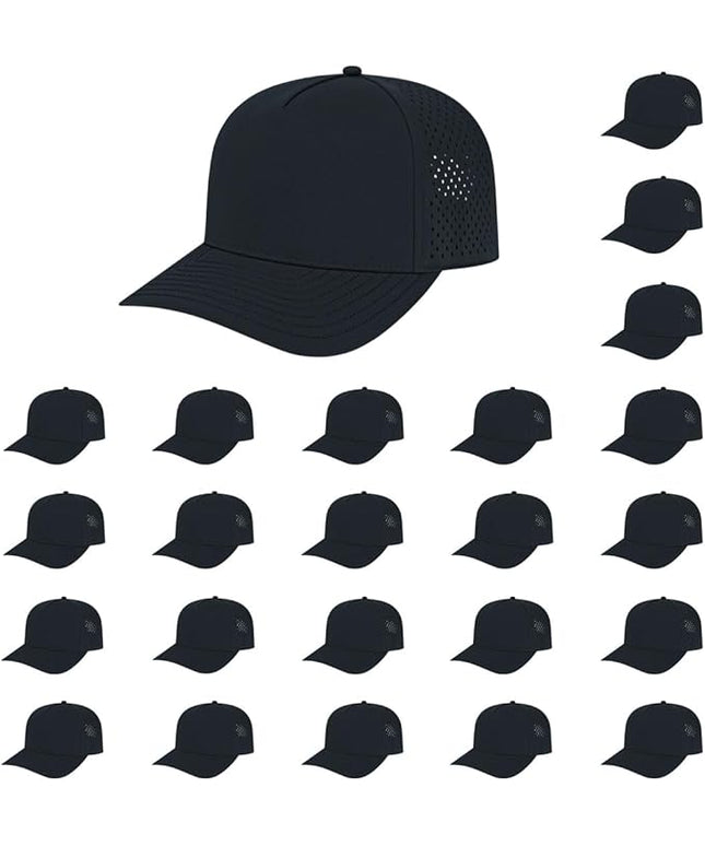 Cap America i8540 Premium Water-Resistant Perforated Medium Profile 5-Panel Cap w/UV Guard & Adjustable Snapback
