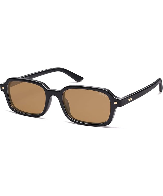 SOJOS Trendy Rectangle Polarized Sunglasses Womens Mens, Small Retro Fashion Thin Slim Square Sunnies SJ2610