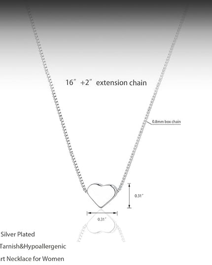 Cute Heart Necklace Dainty 18k Gold Plated Tiny Heart Pendant Choker Necklaces Small Gold Love Open Heart Chain Necklace for Women Simple Gold Necklace for Women Trendy Jewelry