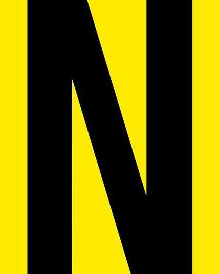 Mighty Line N Letter Alphabet Die Cut Location Markers, Large Decal Stickers for Pallet and Machinery Marking, Heavy-Duty, Peel and Stick Adhesive, Industrial Quality, 6"x10", Pack of 10, Yellow