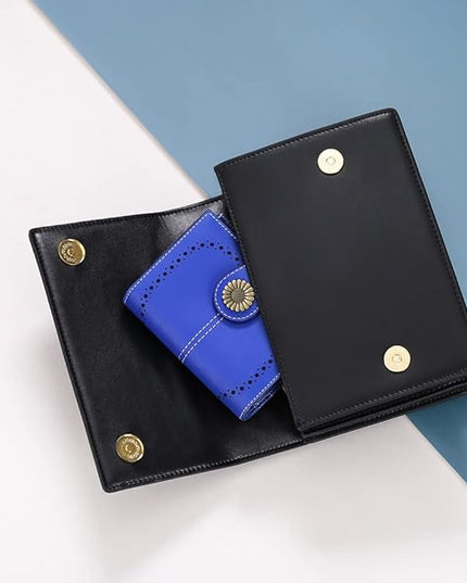 SENDEFN Small Womens Wallet Leather Bifold Card Holder RFID Blocking with Zipper Coin Pocket