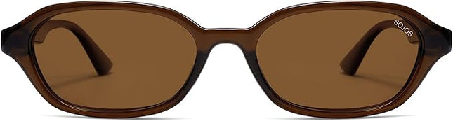 SOJOS Retro Rectangle Polarized Sunglasses for Women Men Trendy Hexagon Narrow Chic Y2K Sunnies SJ2629