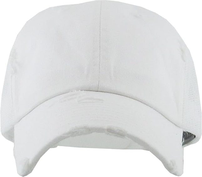 KBETHOS Vintage Washed Distressed Cotton Dad Hat Baseball Cap Adjustable Polo Trucker Unisex Style Headwear