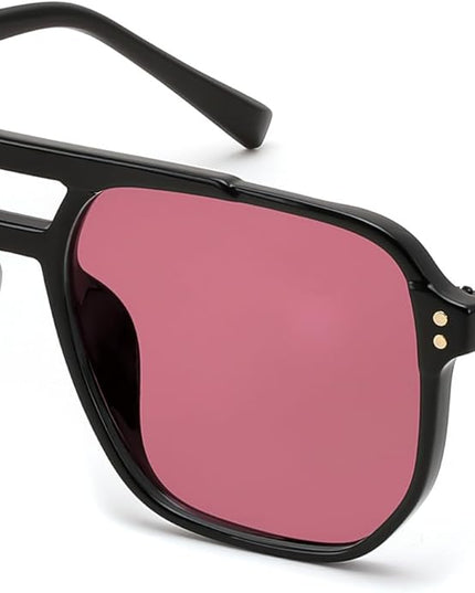 FEISEDY Retro Square Aviator Sunglasses Women Men 70s Vintage Trendy Plastic Frame Sun Glasses B2835