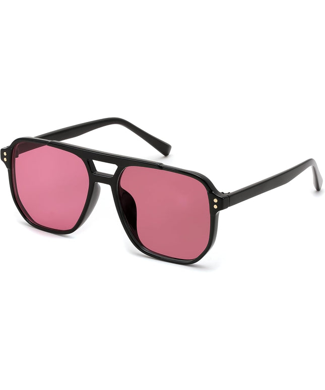 FEISEDY Retro Square Aviator Sunglasses Women Men 70s Vintage Trendy Plastic Frame Sun Glasses B2835