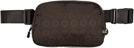 C.C Belt Bag for Women – Quilted Fanny Pack Crossbody Waist Bag with Adjustable Strap, Fashion Gift Idea (Aztec Pattern - brown)