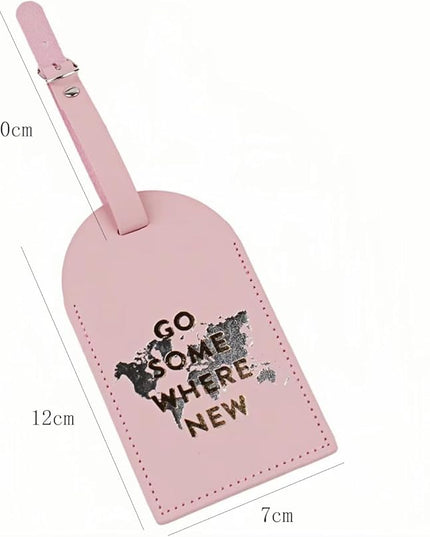 Luggage Tags for Suitcases, PU Leather Luggage Flip Privacy Cover Protection Tags Luggage Tags, for Travel Essentials, Stylish Baggage Labels for Handbags(3 Pack,Map