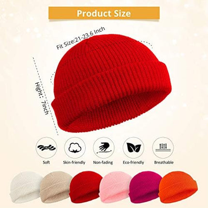 SATINIOR Trawler Beanie Watch Hat Roll-up Edge Skullcap Fisherman Beanie for Women Men