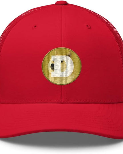 Dogecoin Crypto Embroidered Logo Trucker Cap