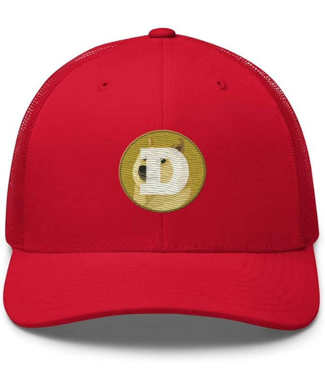 Dogecoin Crypto Embroidered Logo Trucker Cap