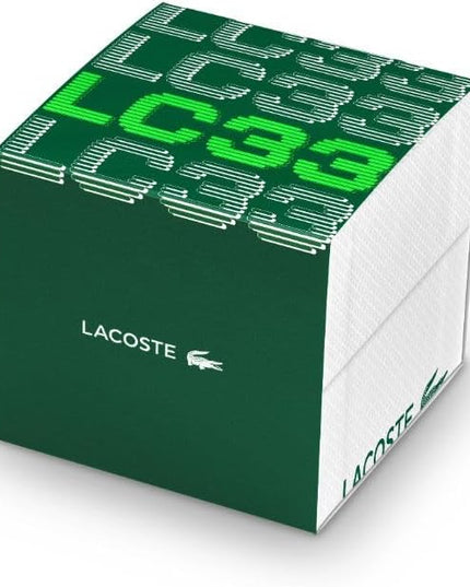Lacoste LC33 Men's Analog-Digital Watch – TR90 Case, World Clock, Stopwatch, Alarm, Backlight, Textured Silicone Strap, Premium Fashion Timepiece - Gift for Him - 45mm