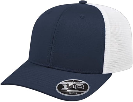 Cap America i8502 Flexfit 110 Premium Mid Profile 6-Panel Mesh Back Trucker Cap Hat w/UV Guard & Adjustable Snapback