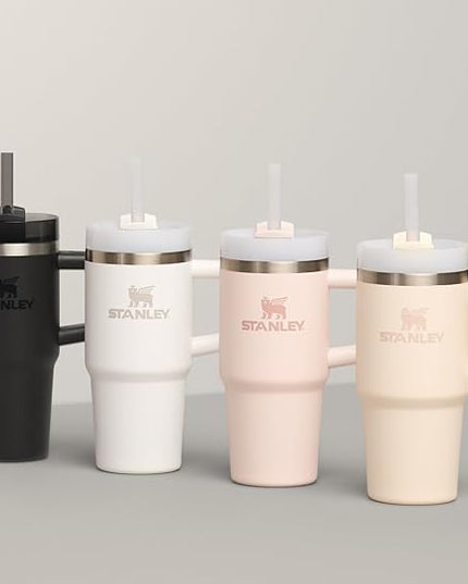 STANLEY Quencher H2.0 Tumbler with Handle and Straw 20 oz | Flowstate 3-Position Lid | Cup Holder Compatible for Travel | Insulated Stainless Steel Cup | BPA-Free | Cream 2.0