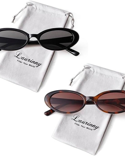 90s Sunglasses for Women Men Retro Small Oval Sunglasses