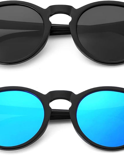 Gleyemor Vintage Polarized Sunglasses for Men Round Sunglasses UV400 Protection Retro Hand-crafted Acetate Frame
