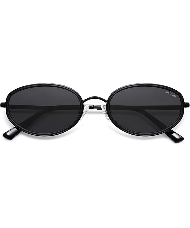 SOJOS Trendy Oval Polarized Sunglasses for Women Men, 80s 90s Chic Retro Vintage Sunnies SJ1248