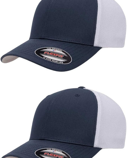 Flexfit 6511 Fitted Mid-Profile Stretchable Mesh Panels Trucker Cap | Bulk Pack Available