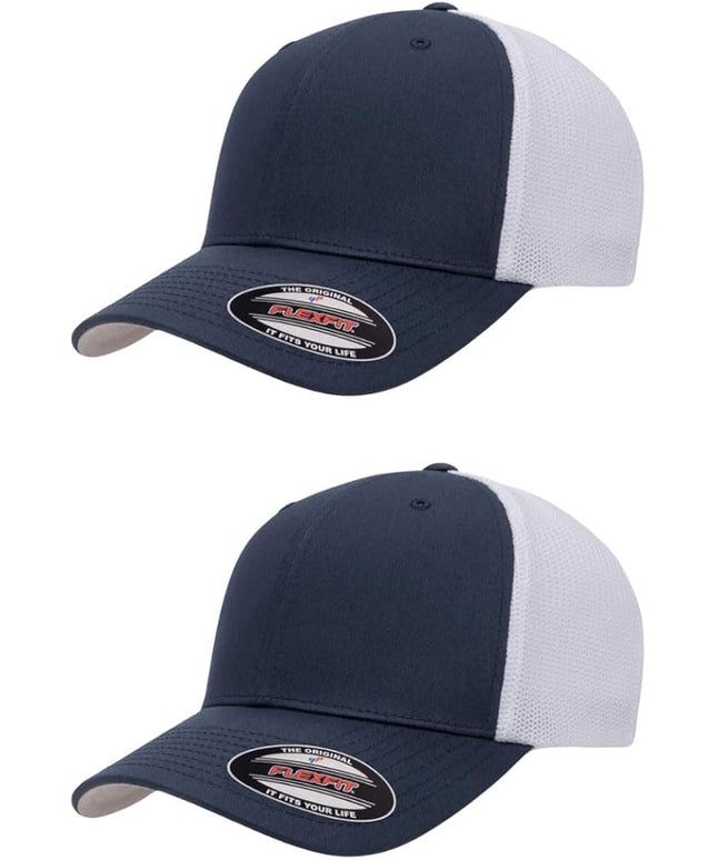 Flexfit 6511 Fitted Mid-Profile Stretchable Mesh Panels Trucker Cap | Bulk Pack Available