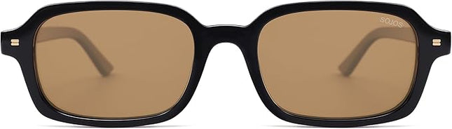 SOJOS Trendy Rectangle Polarized Sunglasses Womens Mens, Small Retro Fashion Thin Slim Square Sunnies SJ2610