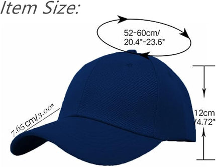 Glory Max Plain Baseball Cap Hook & Loop Strap Adjustable Solid Blank Curved Visor Hat