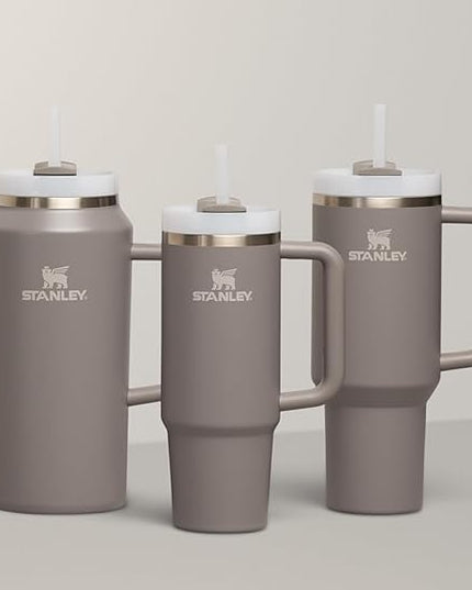 STANLEY Quencher H2.0 Tumbler with Handle & Straw 64 oz | Flowstate 3-Position Lid | Large Capacity for Travel & Sports | Insulated Stainless Steel Cup | BPA-Free | Stone
