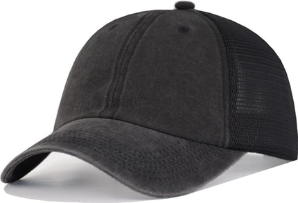 CYGTE Distressed Soft Trucker Hat | XL/XXL Available | Unstructured Vinatge Washed Snapback Baseball Cap for Men Women