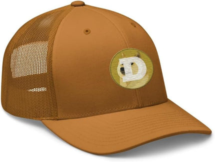 Dogecoin Crypto Embroidered Logo Trucker Cap