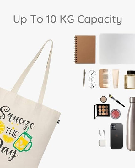 Eco Right Tote Bag for Women, Reusable Grocery Bag, Canvas Tote Bag for Shopping, Cotton Bag for Daily Use, Gifts for Women