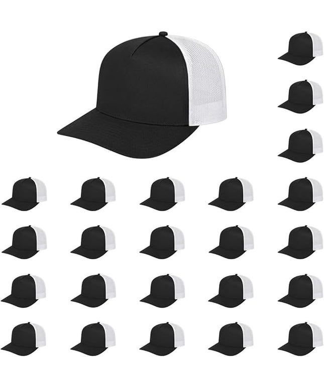 Cap America i3039 Classic 5 Panel Mid Profile Structured Trucker Mesh Back Cap w/ & Adjustable Snapback
