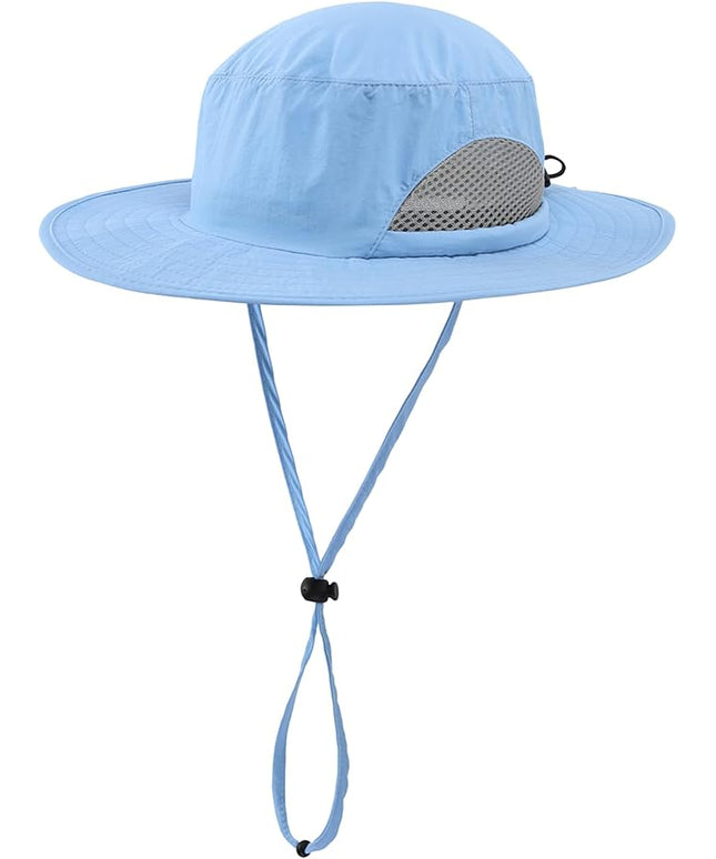 LLmoway Kids Sun Protection Hat Quick Dry Adjustable Wide Brim Mesh Bucket Hat