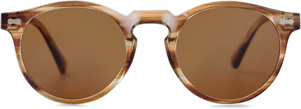 Gleyemor Vintage Polarized Sunglasses for Men Round Sunglasses UV400 Protection Retro Hand-crafted Acetate Frame