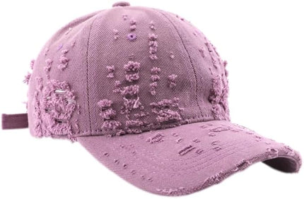 Vintage Washed Distressed Baseball Cap - Adjustable Unisex Solid Color Retro Hat for Outdoor & Casual Wear