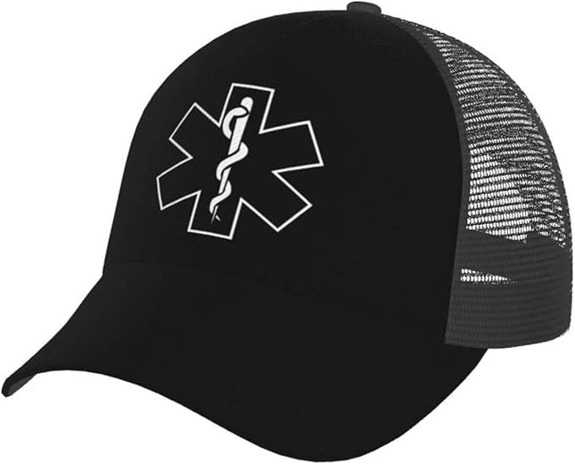 CLNXMT EMS Trucker Hat - Snapback Hat, Breathable Mesh Baseball Cap for Men Women