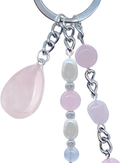 Cute Crystal Keychains Boho Key Rings for Car Keys Kawaii Bag Accessories Charms Bling Healing Teardrop Keyring Handmade