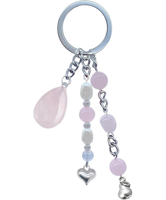 Cute Crystal Keychains Boho Key Rings for Car Keys Kawaii Bag Accessories Charms Bling Healing Teardrop Keyring Handmade