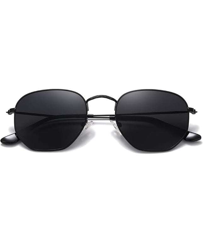 MEETSUN Polarized Hexagon Sunglasses for Women Men Polygon Square Sun Glasses UV400 Protection Metal Frame