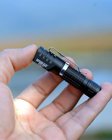 Manker E02 III Everyday-Carry Flashlight, USB-C Rechargeable 10440 / AAA Flashlight, Pocket EDC Flashlight with Magnetic Tail, Reversible Clip (560Lumens 6500K Cool White, Black)